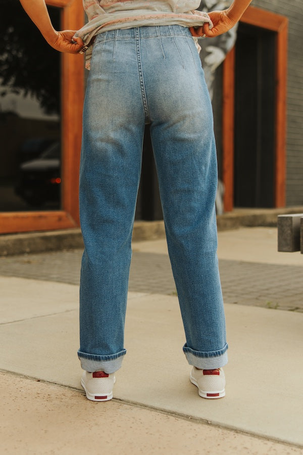High Rise Pocket Boyfriend Jeans