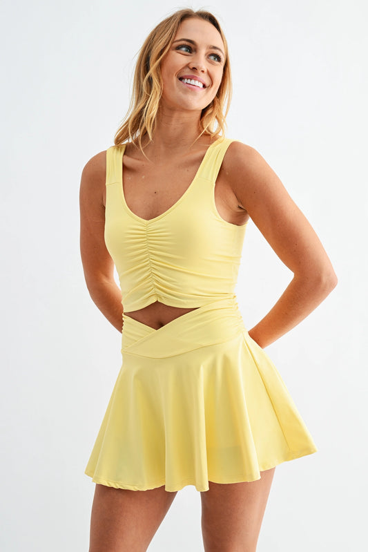 Just For Sport Yellow 2 Piece Skort Set