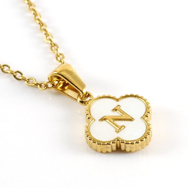Not Your Basic Girl Initial Iridescent & Gold Necklace