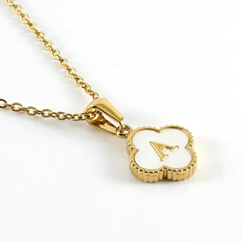 Not Your Basic Girl Initial Iridescent & Gold Necklace