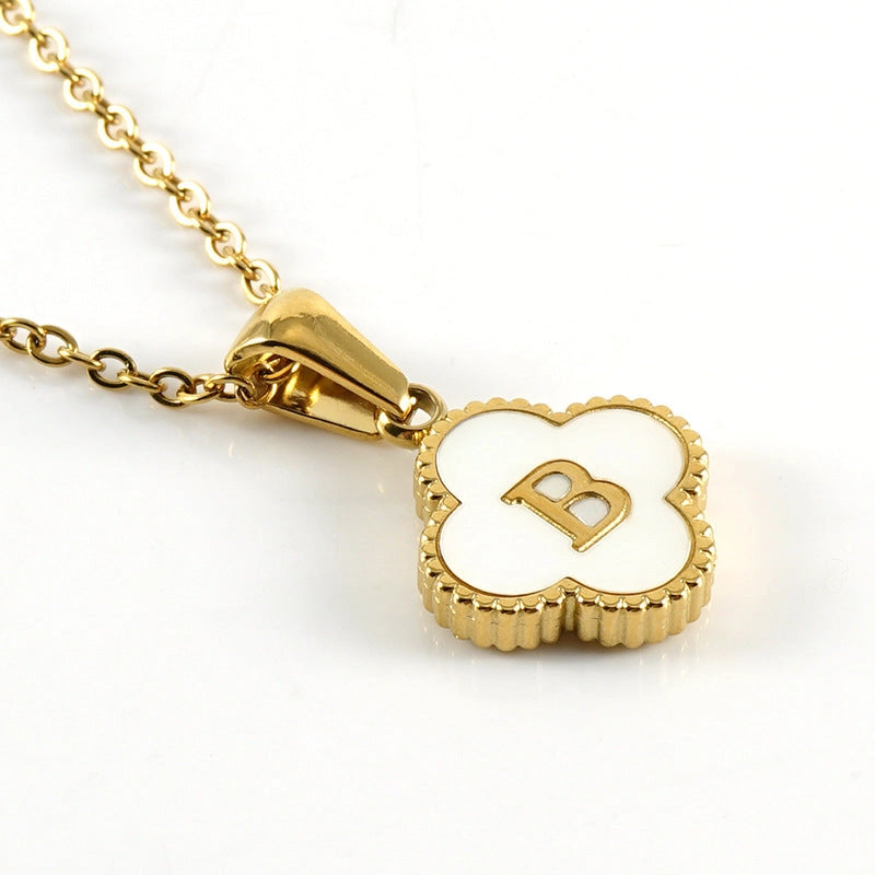 Not Your Basic Girl Initial Iridescent & Gold Necklace