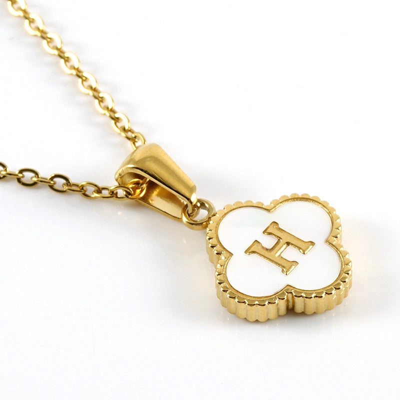 Not Your Basic Girl Initial Iridescent & Gold Necklace