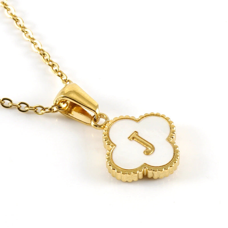 Not Your Basic Girl Initial Iridescent & Gold Necklace