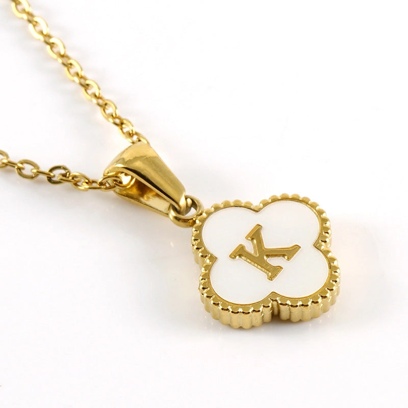 Not Your Basic Girl Initial Iridescent & Gold Necklace