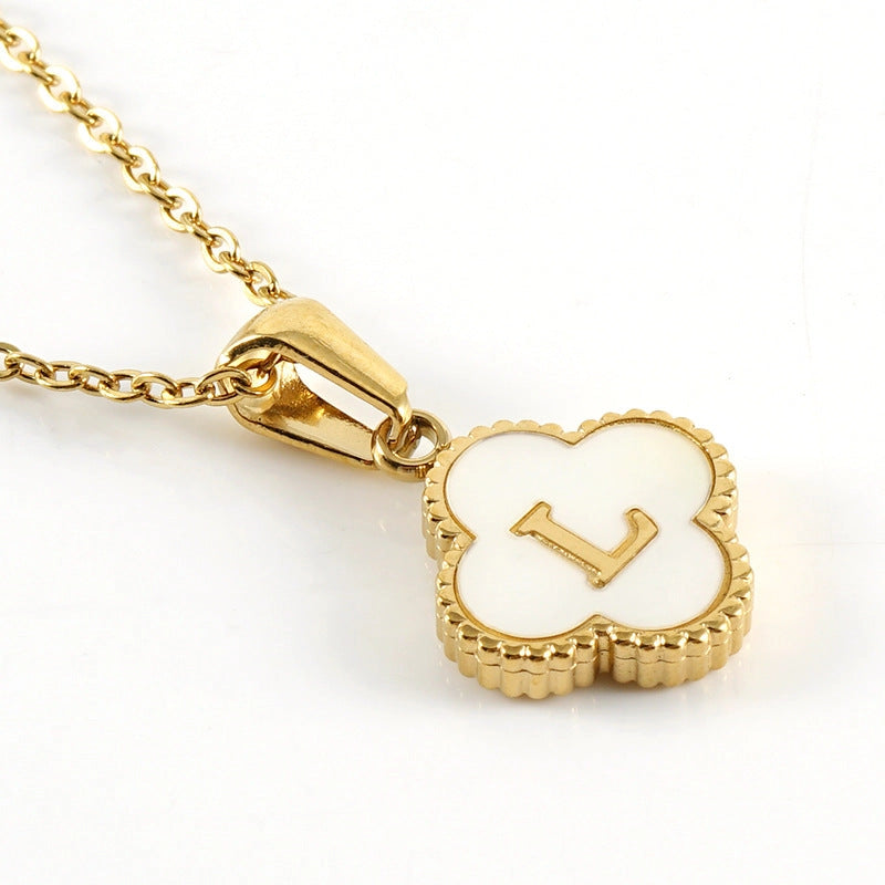 Not Your Basic Girl Initial Iridescent & Gold Necklace