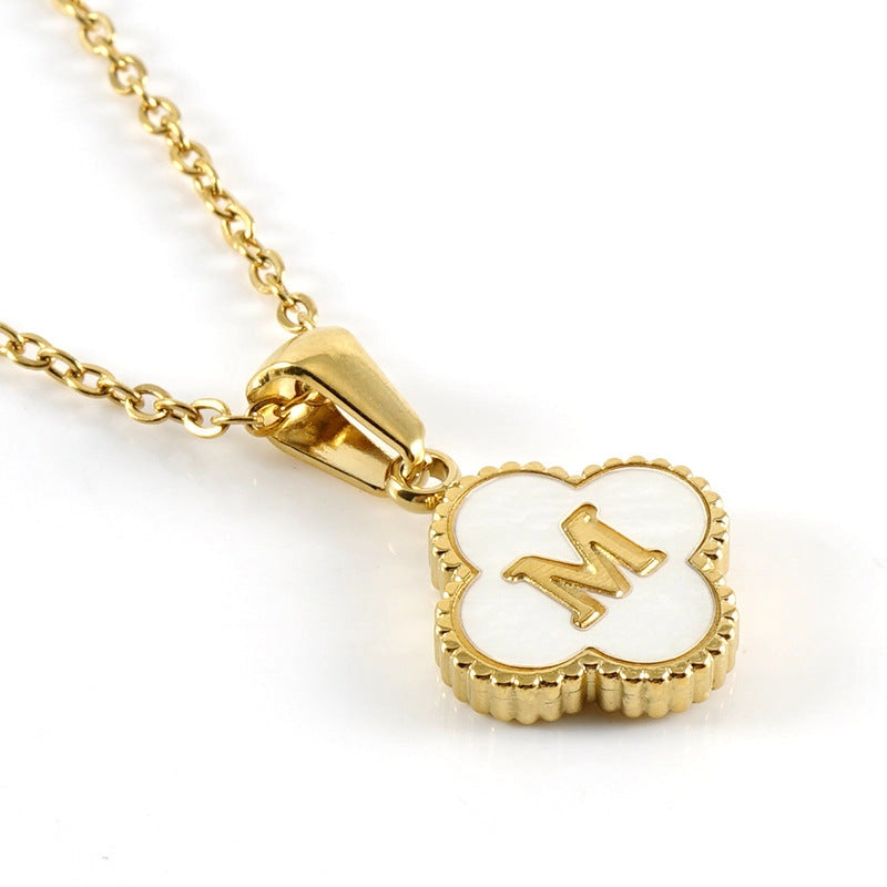Not Your Basic Girl Initial Iridescent & Gold Necklace