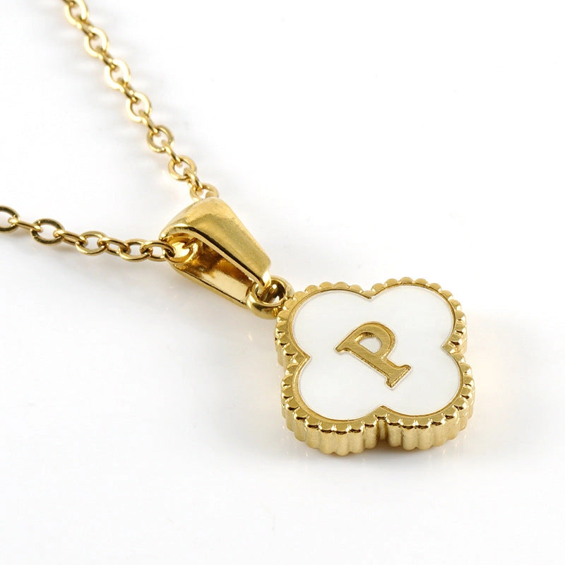 Not Your Basic Girl Initial Iridescent & Gold Necklace
