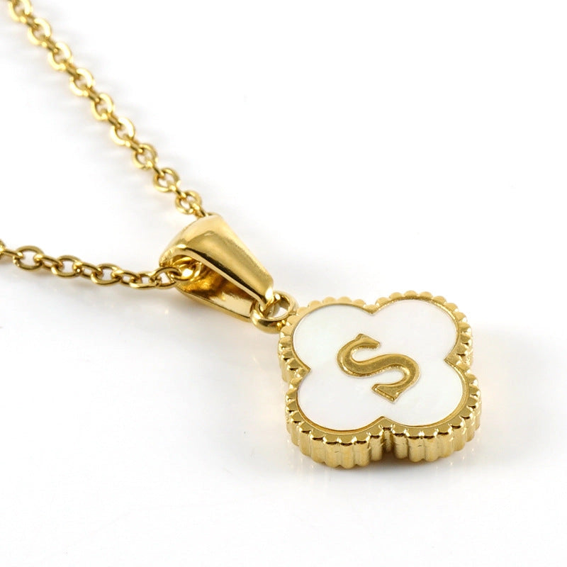 Not Your Basic Girl Initial Iridescent & Gold Necklace