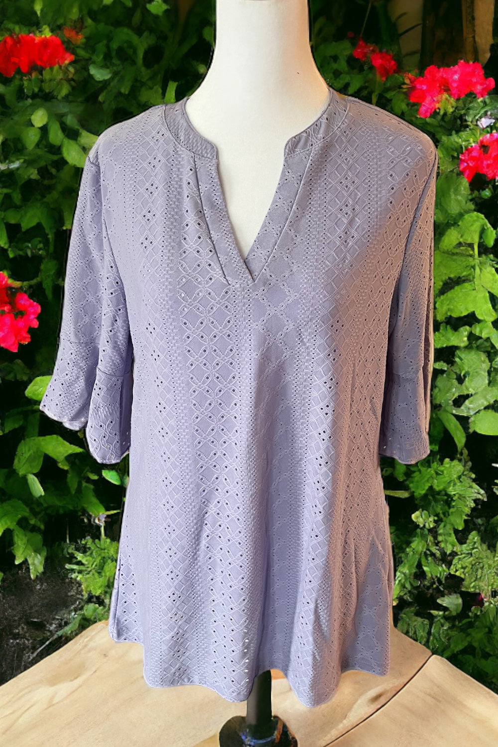 Purple eyelet Top