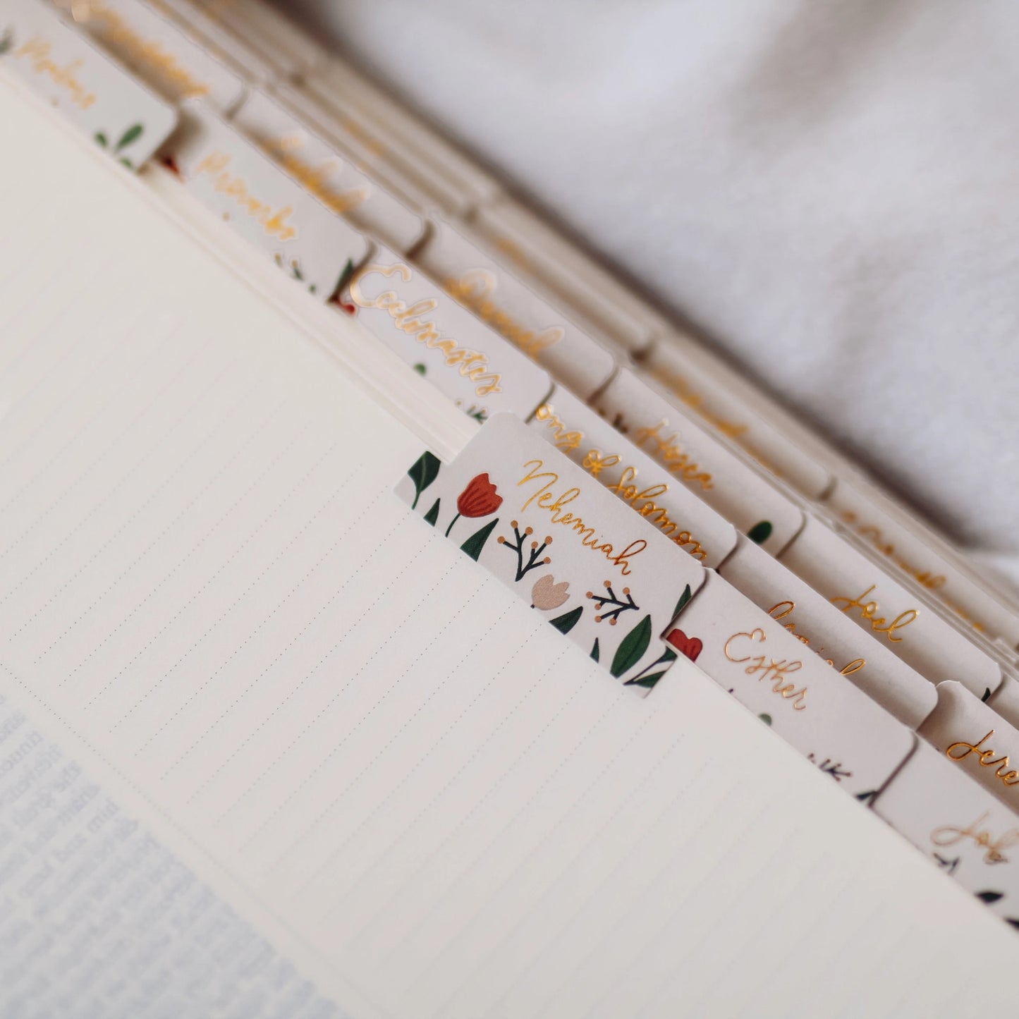 The Daily Grace Co Rust Floral Bible Tabs