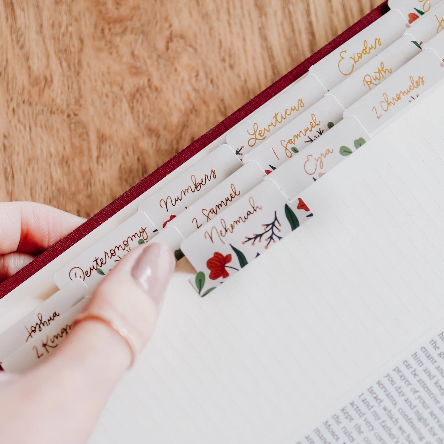 The Daily Grace Co Rust Floral Bible Tabs