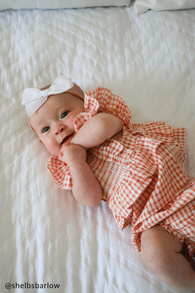 Smocked Check Pinafore Set