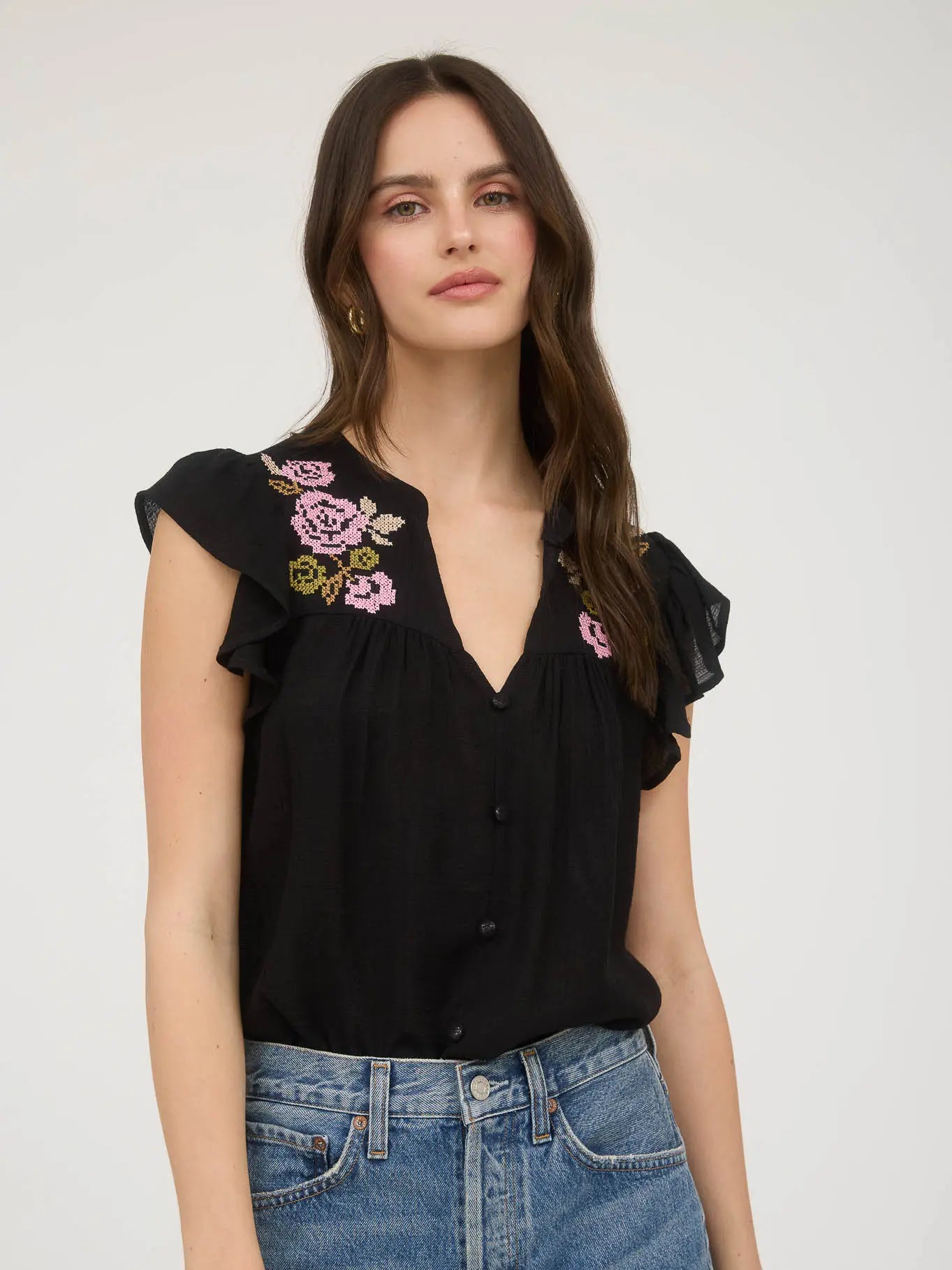 Simply Perfect Black Floral Top