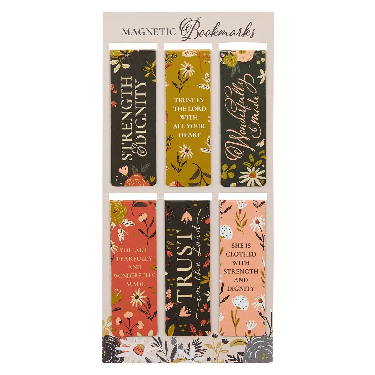 Magnetic Bookmark Set Wonderfully Made Warm Florals
