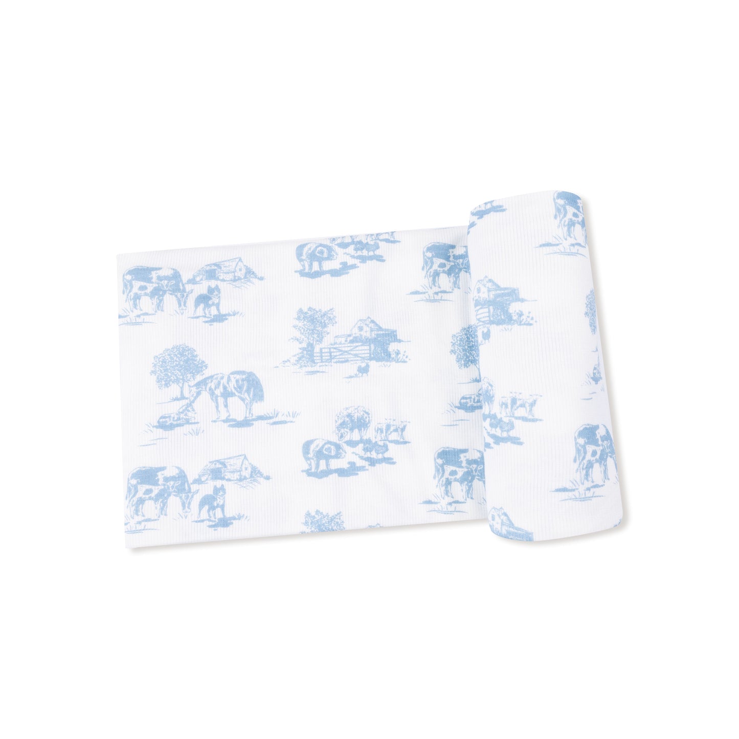 Blue Farm Toile Swaddle Blanket
