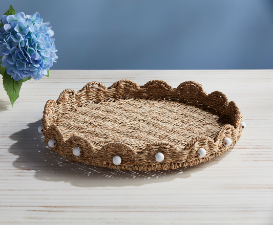 Scalloped Woven Lazy Susan