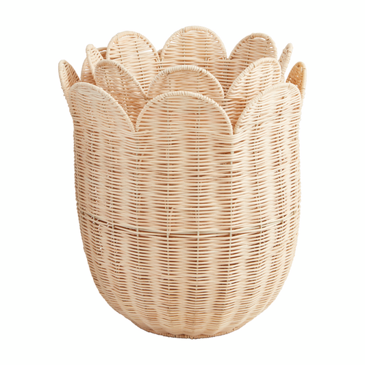 Scallop Rattan Basket