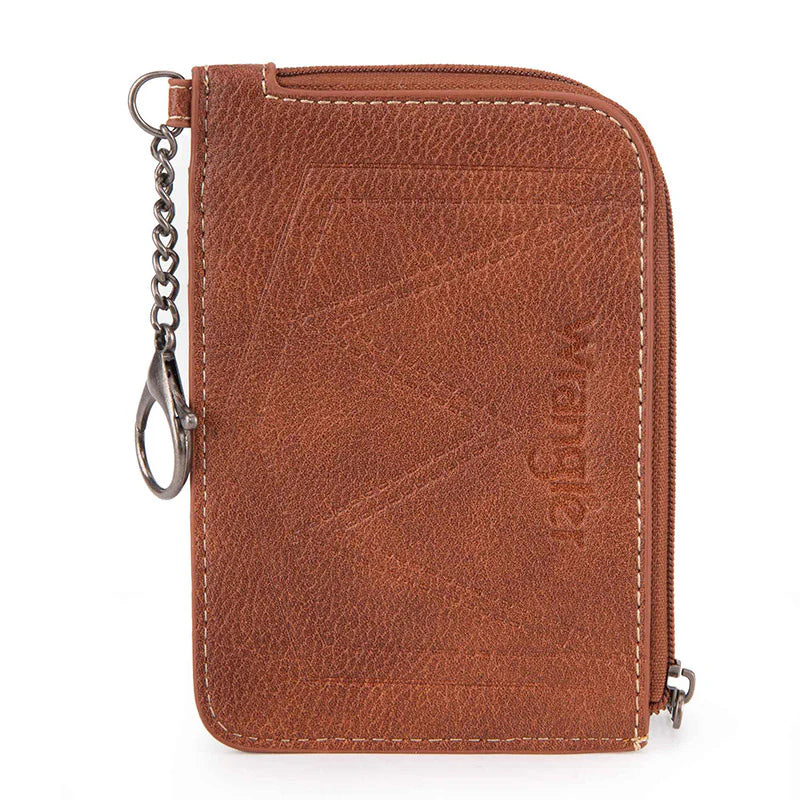 Wrangler All-Over Brown Aztec Print Mini Zip Card Case