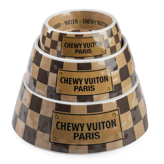 Checker Chewy Vuiton Bowl - 3 Sizes!!