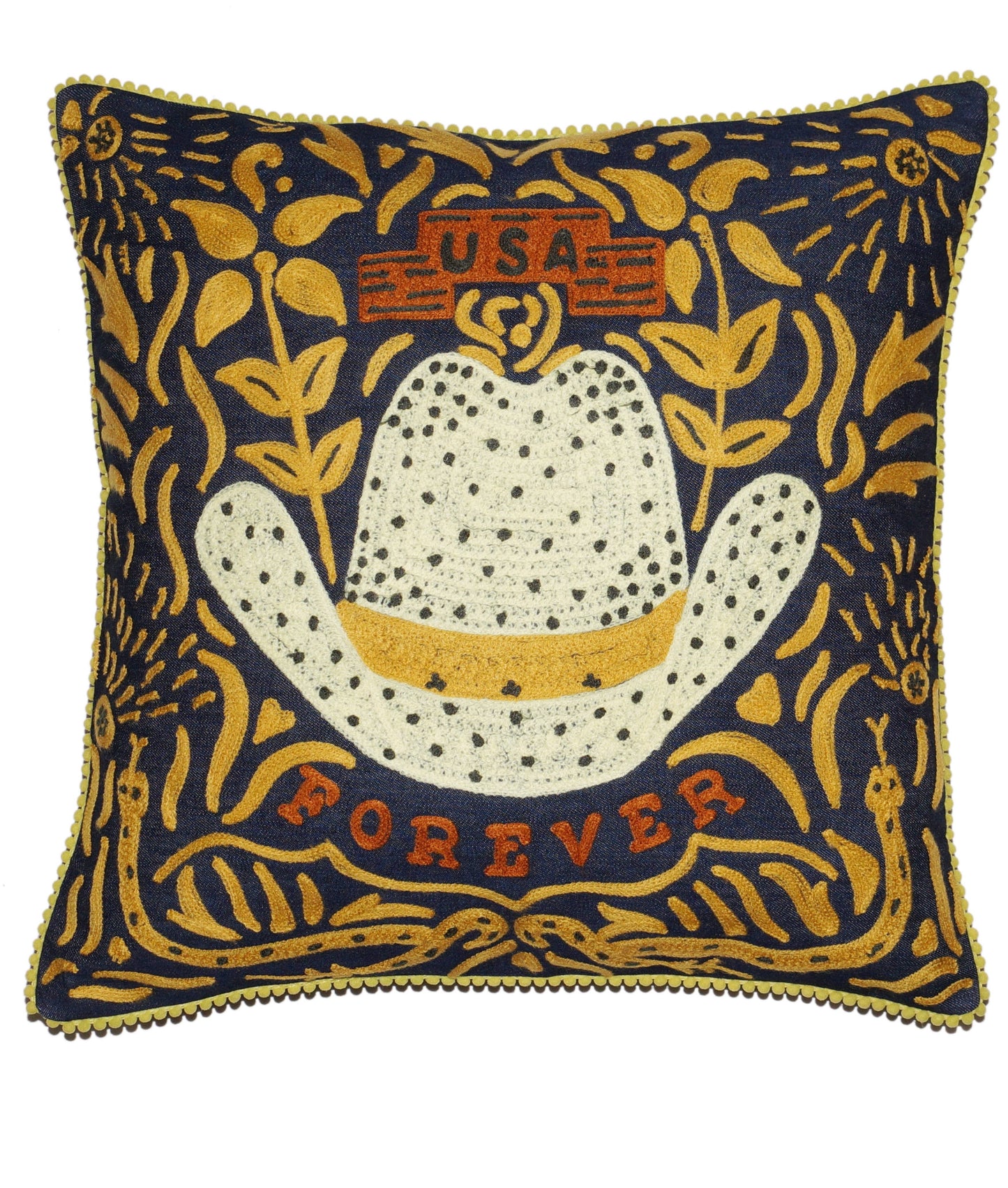 Karma Living - 2ABRDCC21815 STETSON RIDER HAT PILLOW 18X18