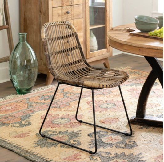 Miller Rattan and Iron Dining Chair