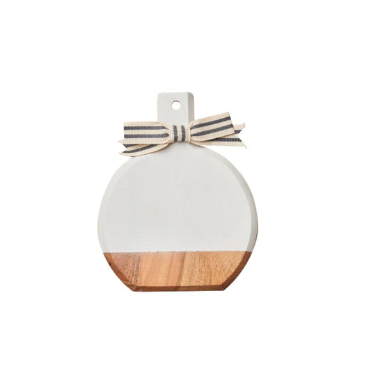 PERSONALIZED ACACIA BEVEL BOARD | WHITE | 8" X 9.75" X .6"