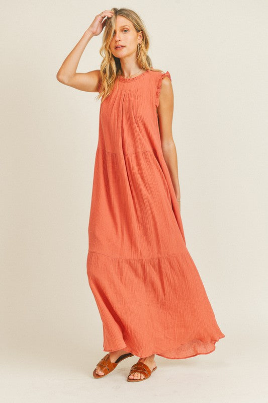 Ruffle Sleeve Maxi Dress