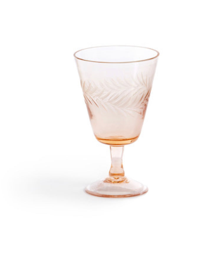 Hazel Etched Glass Goblet