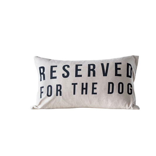 24" x 14" Reserved For The Dog Cotton Lumbar Pillow