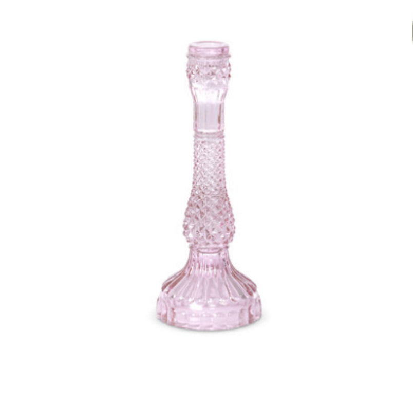 Pressed Glass Violet Taper Holder, 12 in.