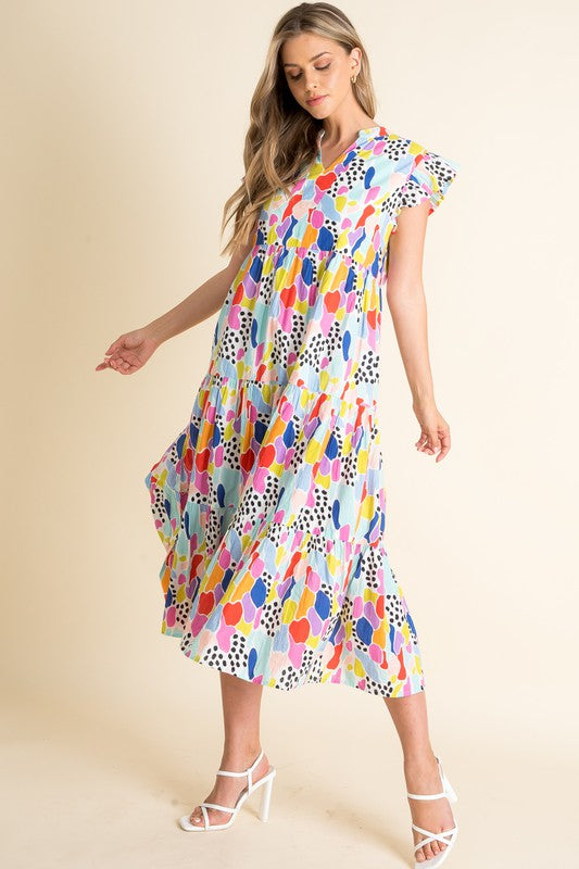 Multicolored Spotted Dress