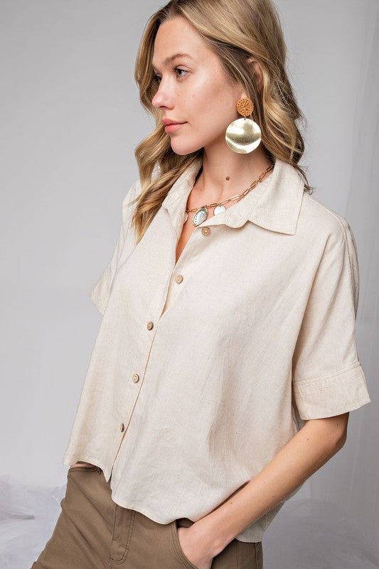 Beige Button Up