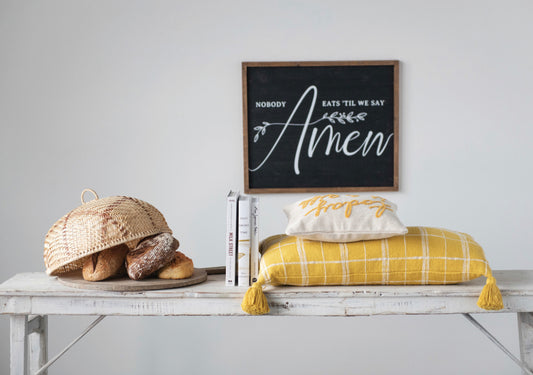 Framed Wall Décor "Nobody Eats 'Til We Say Amen"